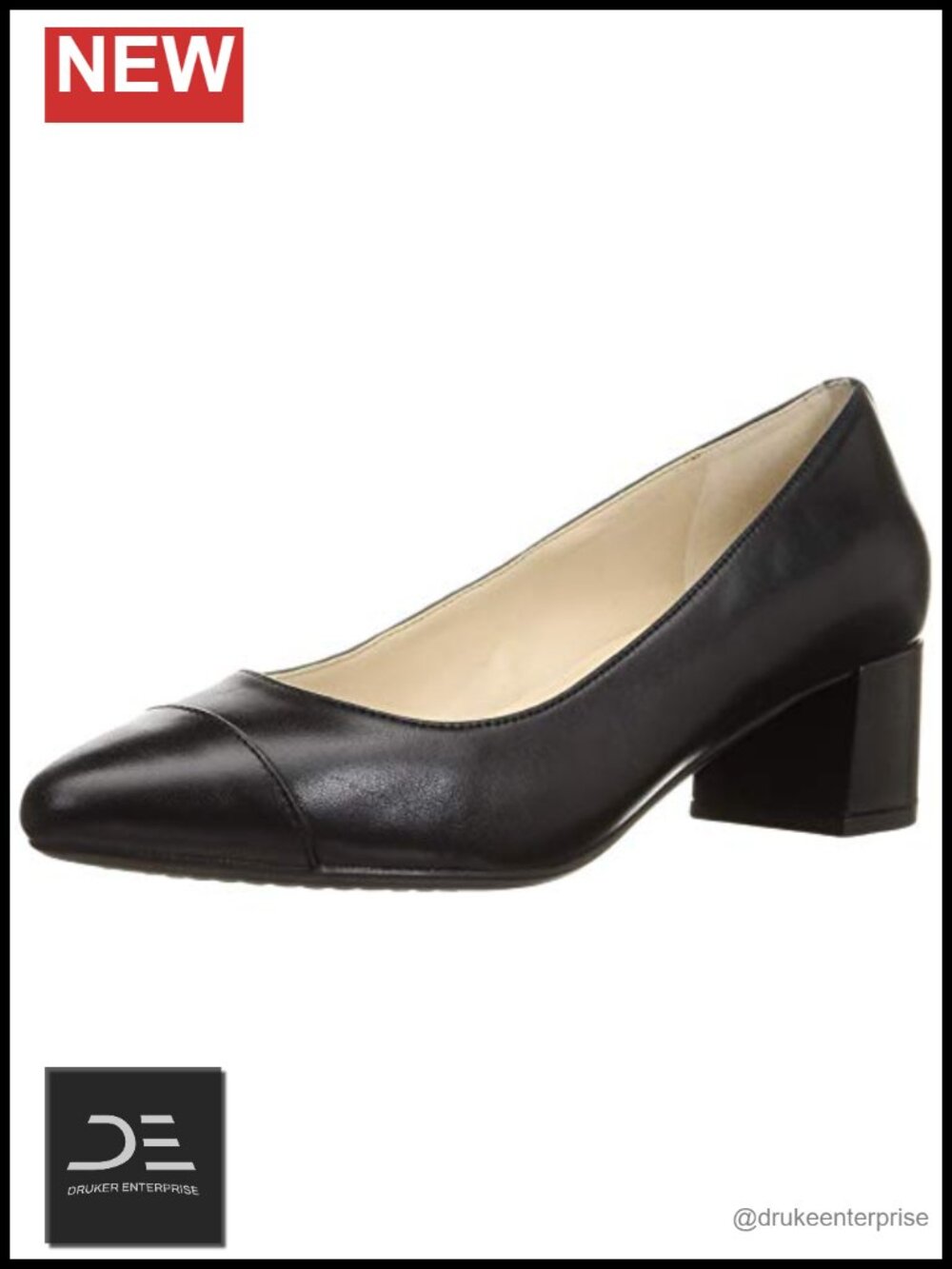 Waterproof Leather High Heel Pump Block Heel Party Wedding